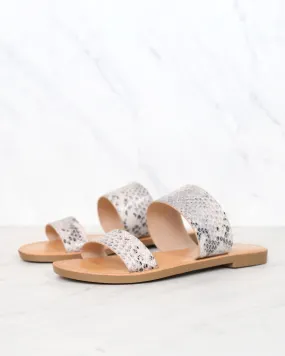 Harmony Double Strap Python Animal Print Sandals