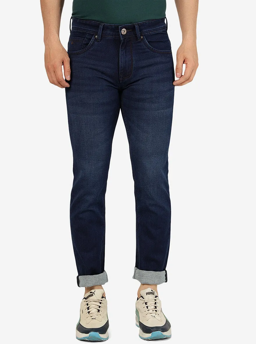 Indigo Blue Washed Narrow Fit Jeans | Greenfibre