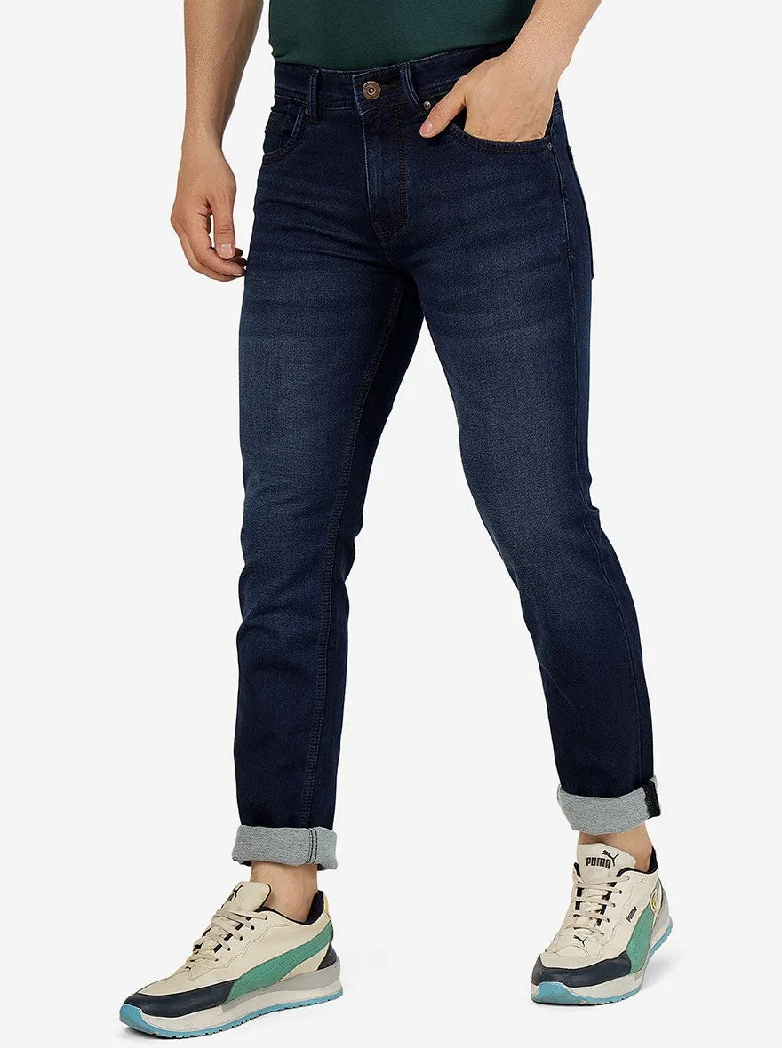 Indigo Blue Washed Narrow Fit Jeans | Greenfibre