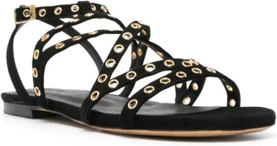 ISABEL MARANT Lipa eyelet-embellished sandals Black