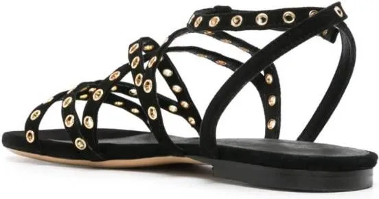 ISABEL MARANT Lipa eyelet-embellished sandals Black