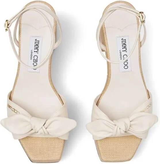 Jimmy Choo Ricia 95mm platform leather sandals White