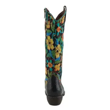L'ARTISTE RODEOQUEEN BOOTS - BLACK MULTI LEATHER COMBO