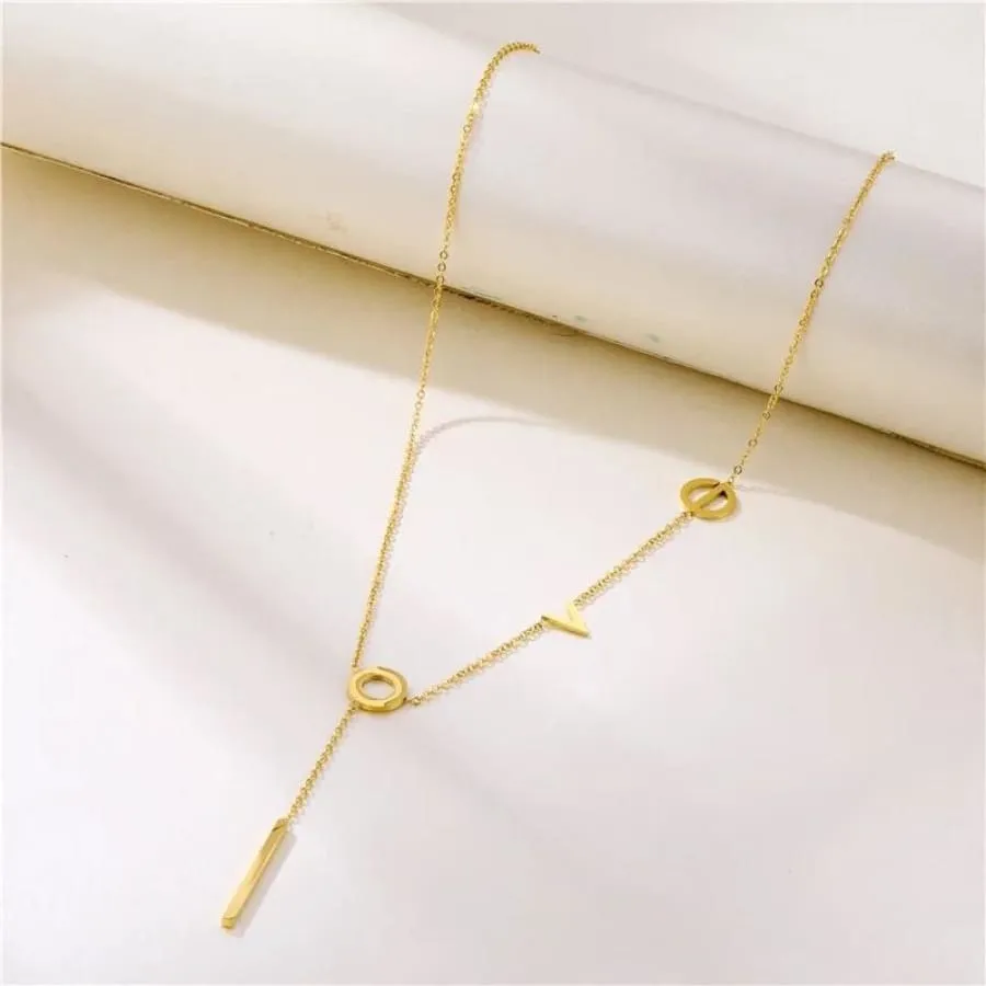 Love spelled necklace in 18k of gold plated