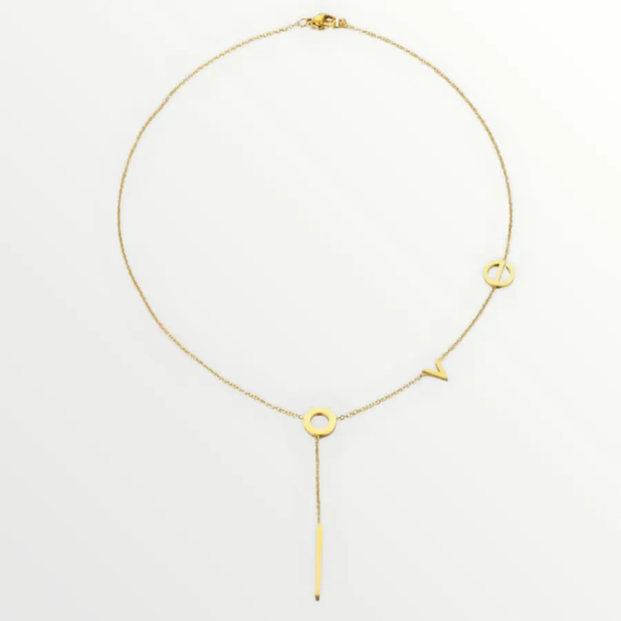 Love spelled necklace in 18k of gold plated