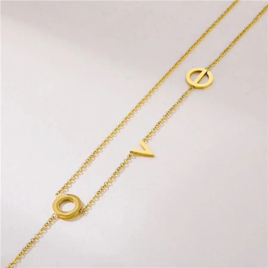 Love spelled necklace in 18k of gold plated