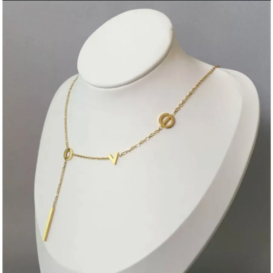 Love spelled necklace in 18k of gold plated