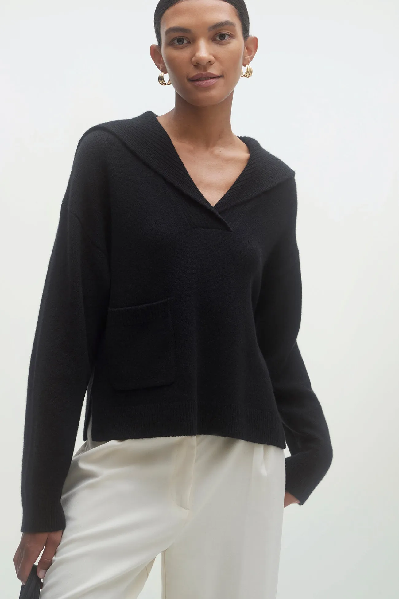 LUISA COLLARED CASHMERE SWEATER