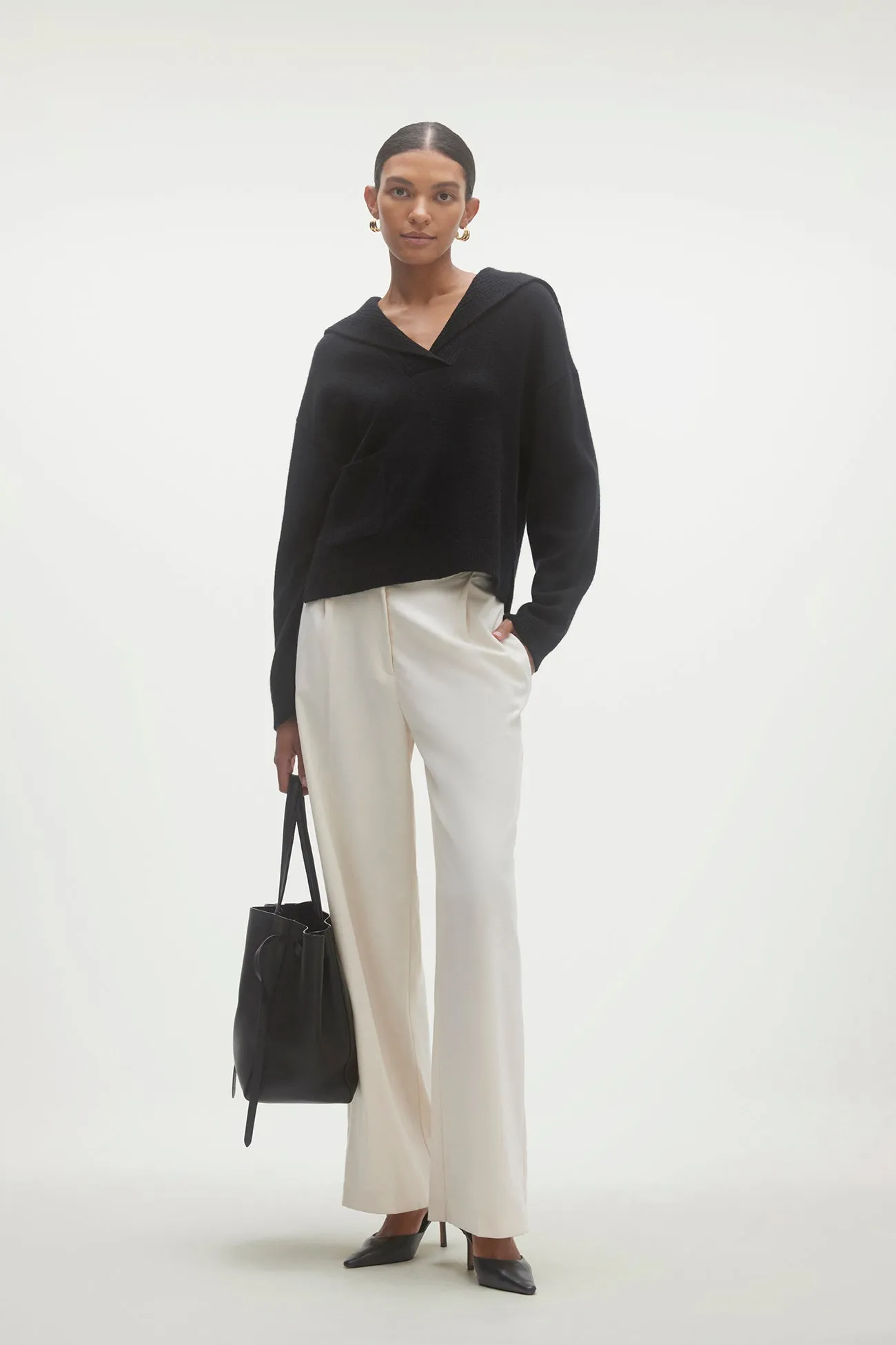 LUISA COLLARED CASHMERE SWEATER