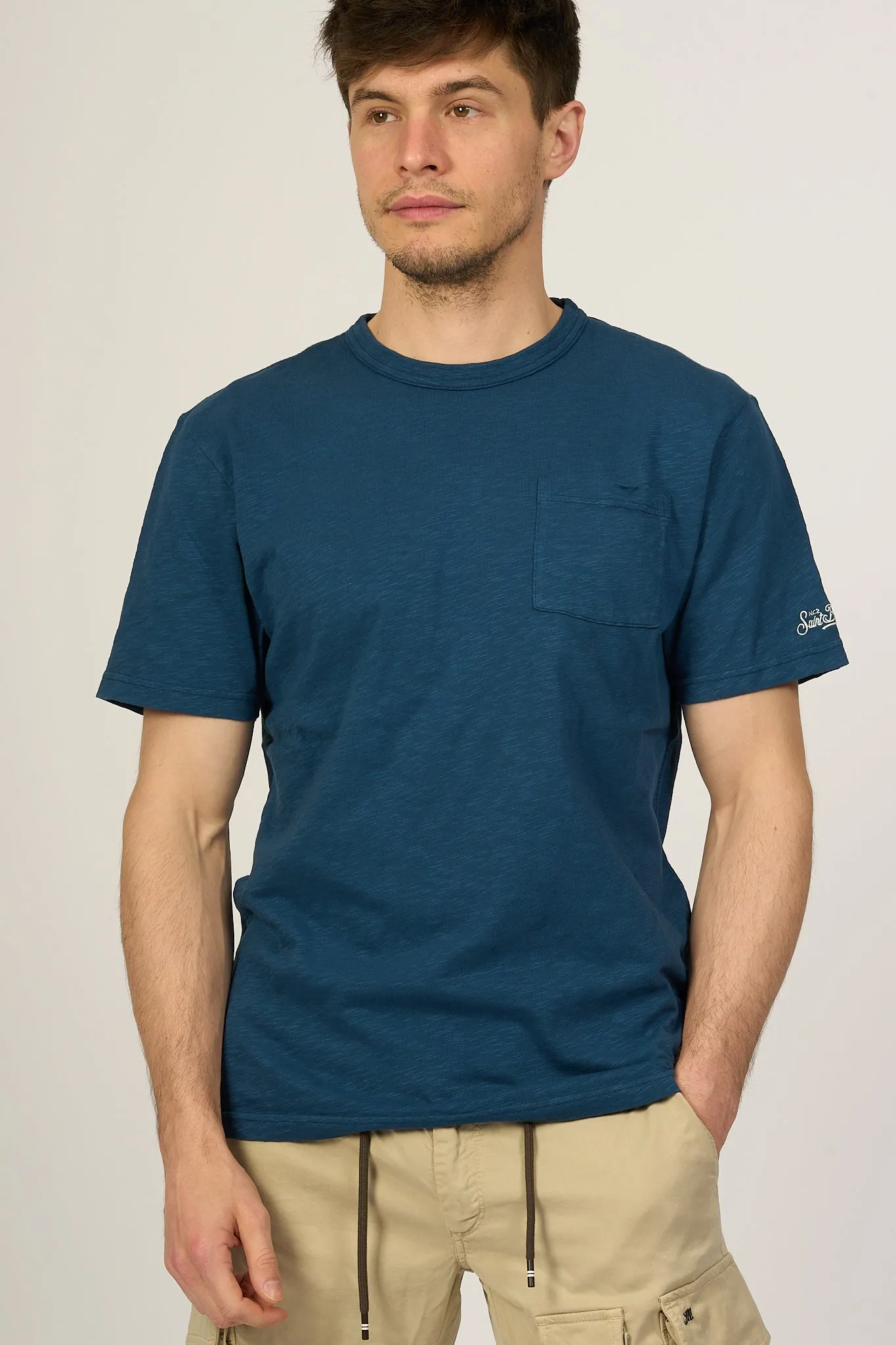 Mc2 Saint Barth T-shirt Taschino Blu Uomo