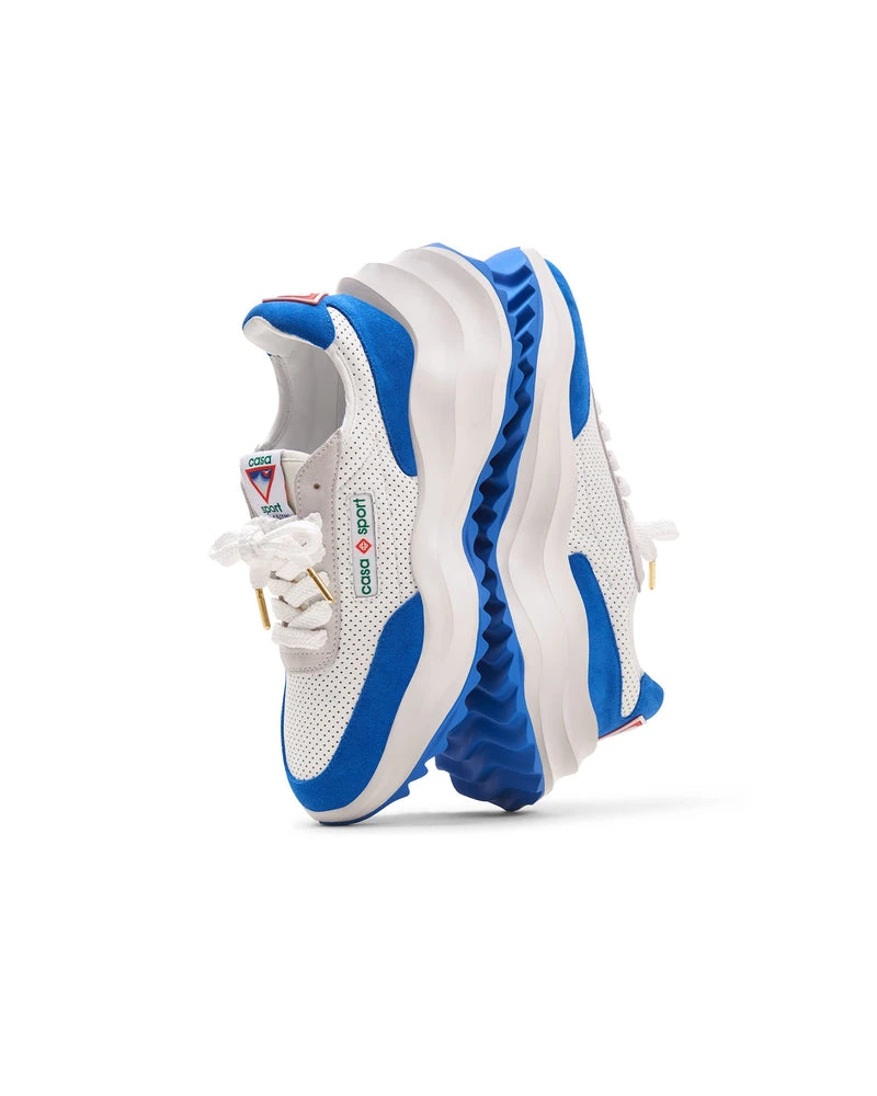 --Mens Atlantis White & Blue Sneaker-