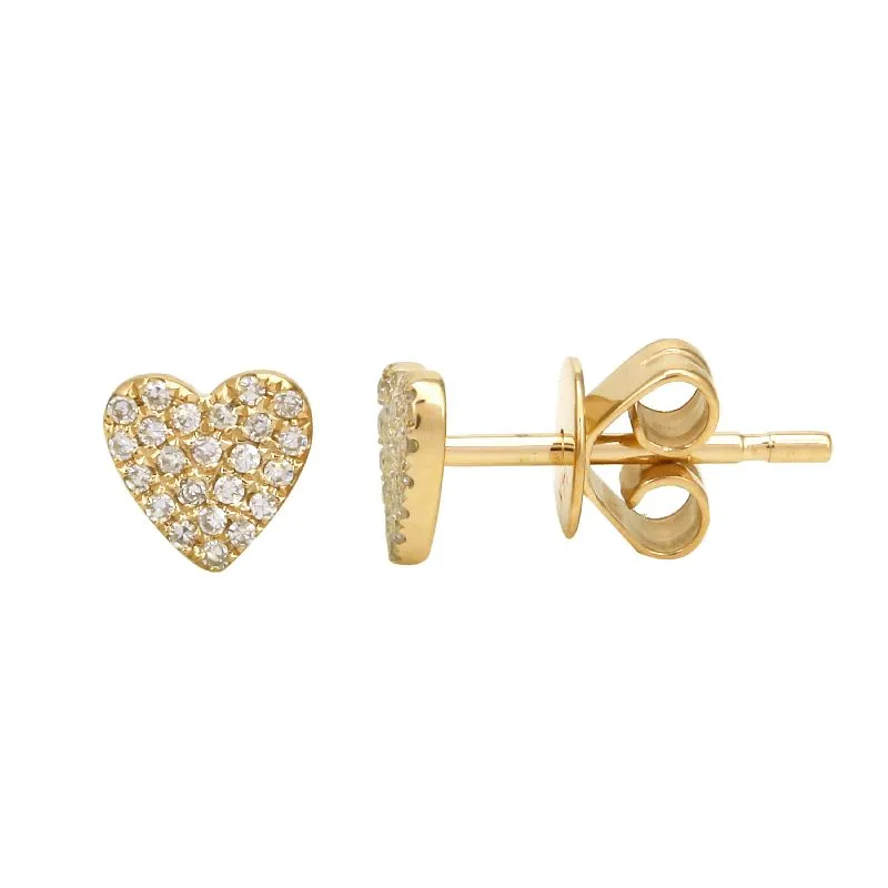 MILLY DIAMOND HEART STUD EARRINGS