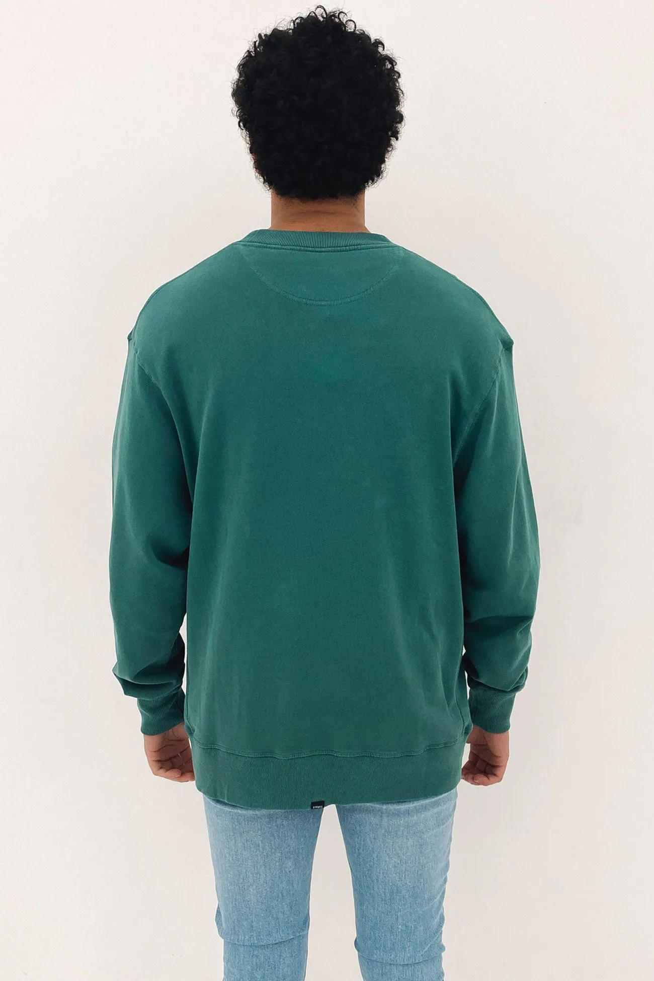 Minimal Thrills Oversize Crew Mallard Green