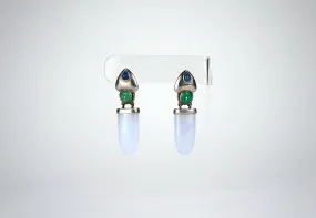 Modernist Chrysocolla Pendant Earrings