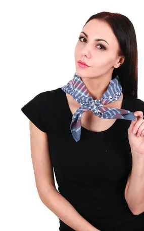 MSF1394 Navy Houndstooth Bandanna Scarf