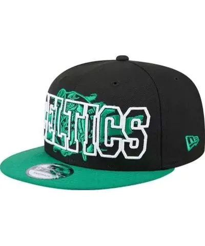 New Era Men's NBA Black/Kelly Boston Celtics Sport Night Splatter 2-Tone 9FIFTY Snapback Hat