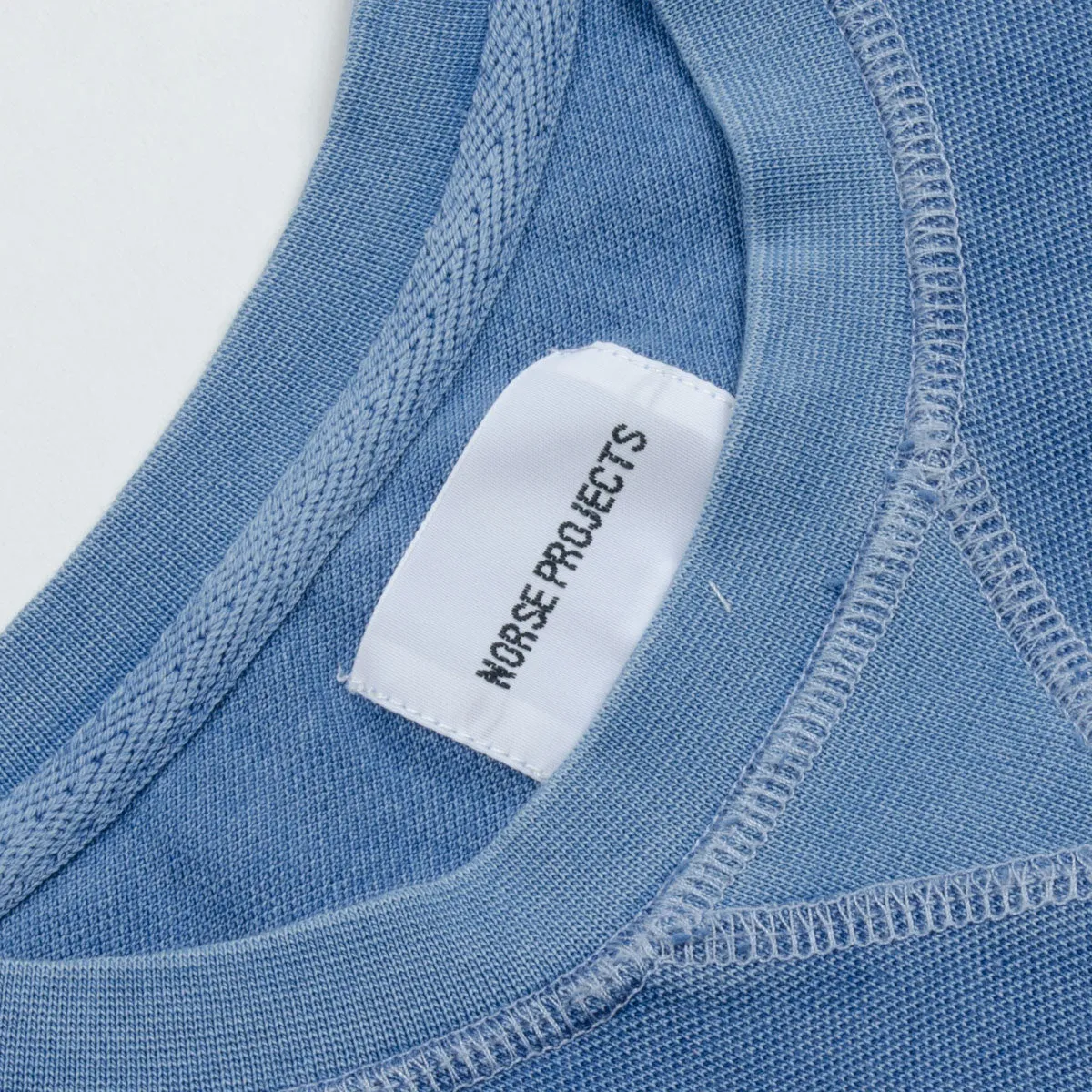 Norse Projects - Niels Indigo Piqué T-shirt - Light Indigo