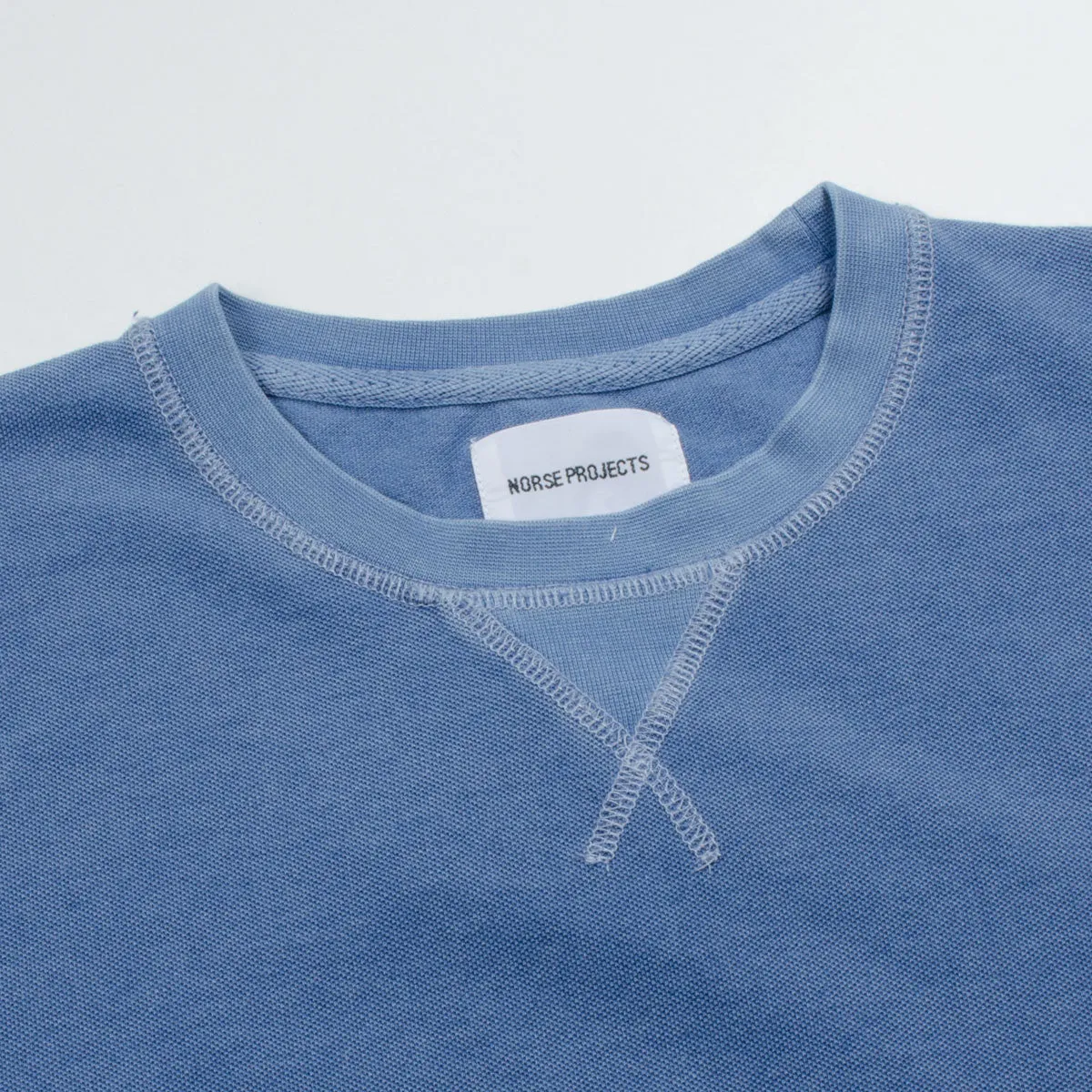 Norse Projects - Niels Indigo Piqué T-shirt - Light Indigo