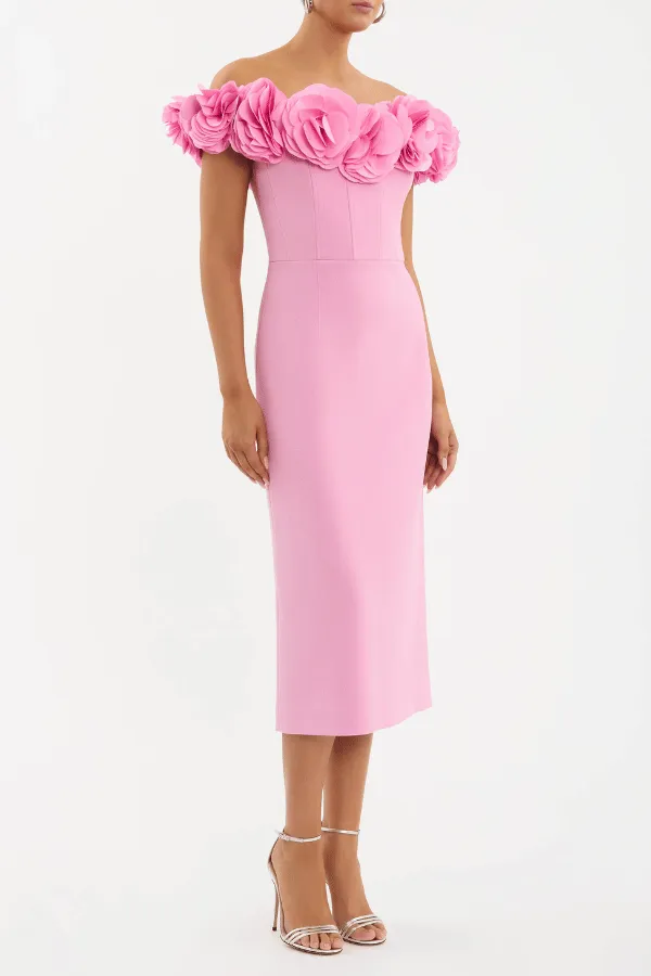 Odetta Midi Dress Pink