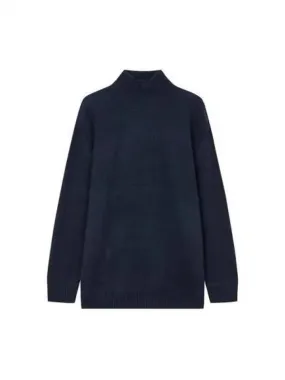 Overseas Station Season Big Chance 8 18 Women s Cashmere High Neck Sweater Navy 270251