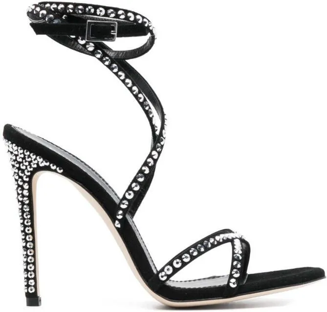 Paris Texas crystal-embellished strap-detail sandals Black