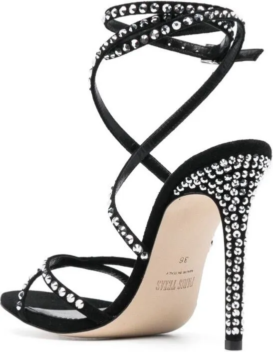 Paris Texas crystal-embellished strap-detail sandals Black