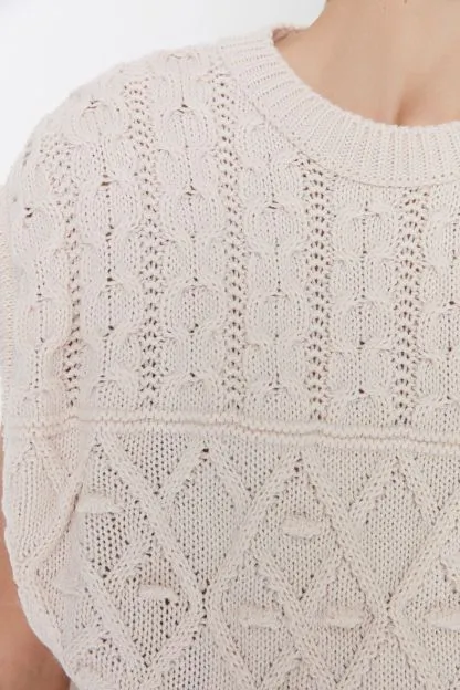 Patterned Crewneck Knitwear Sweater