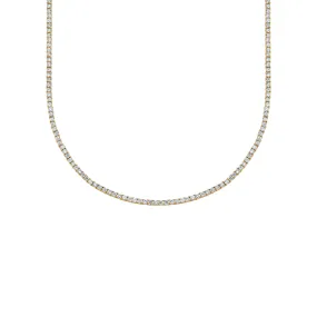 Perfect Collar Tennis Necklace - White Diamond / 14k Yellow Gold