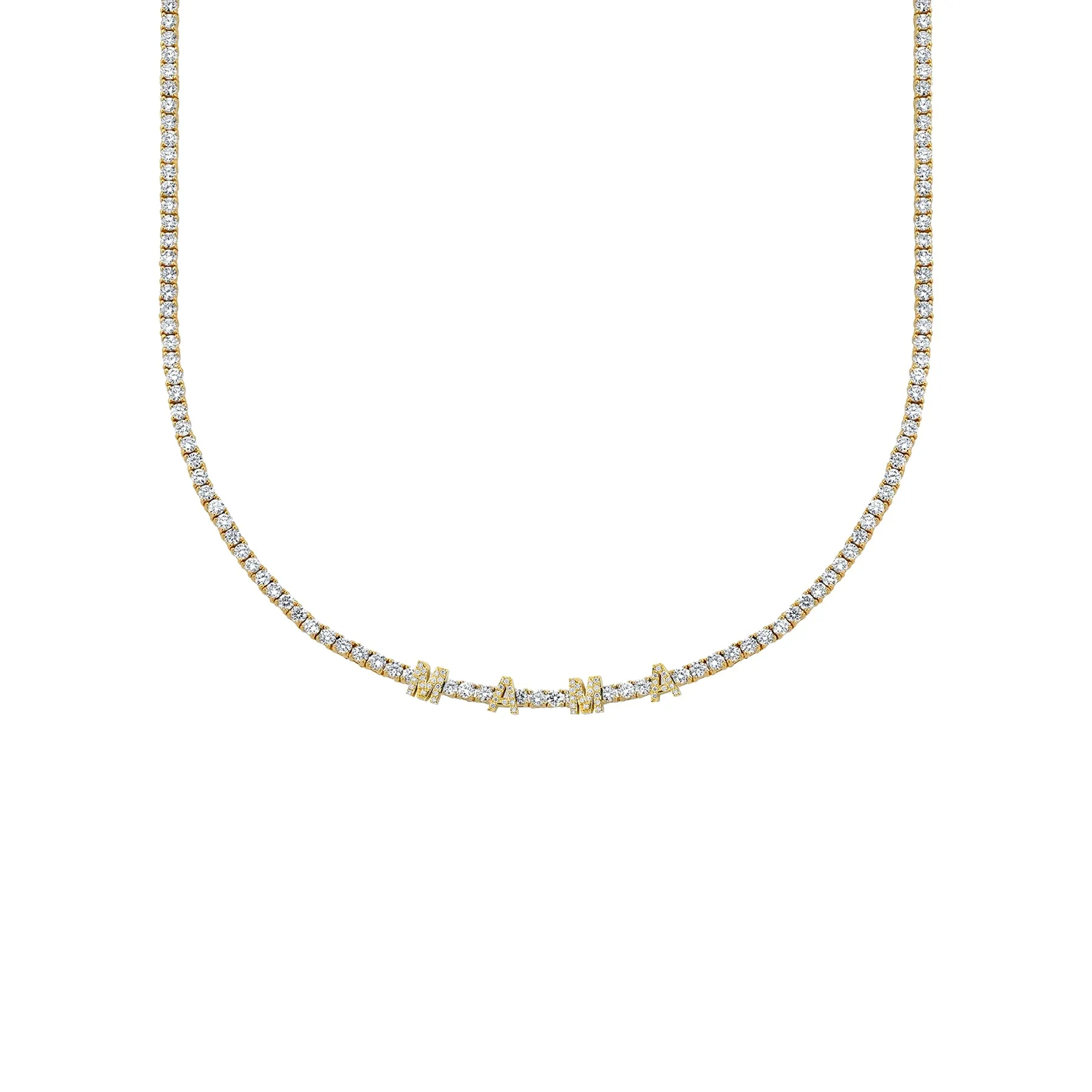 Perfect Collar Tennis Necklace - White Diamond / 14k Yellow Gold