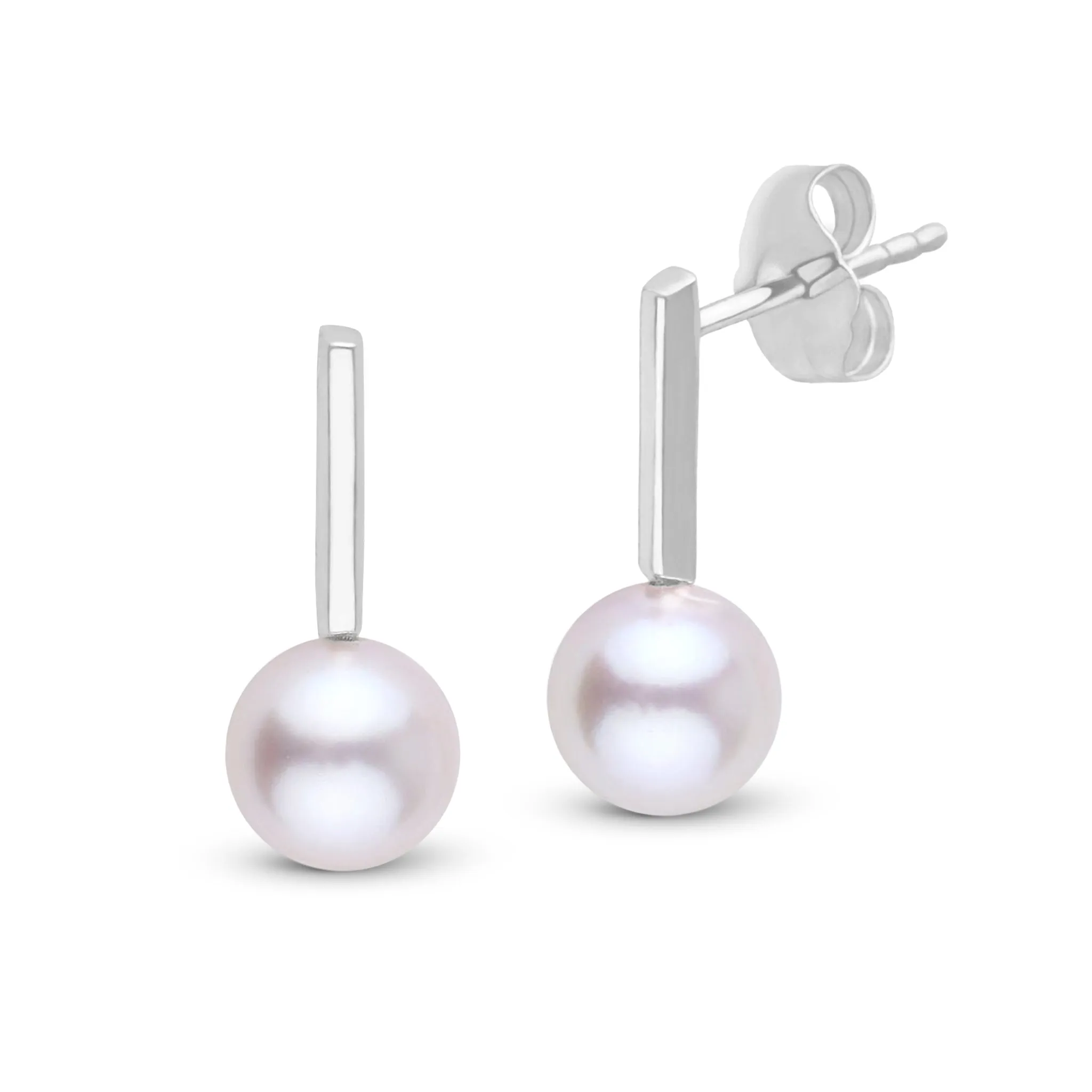 Petite Bar Collection 6.5-7.0 mm Akoya Pearl Earrings