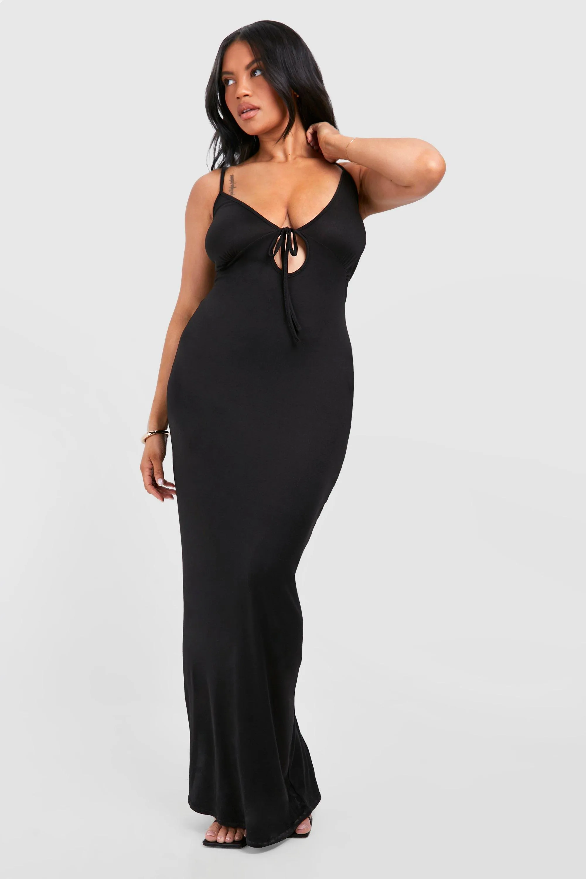 Plus Super Soft Tie Front Maxi Dress