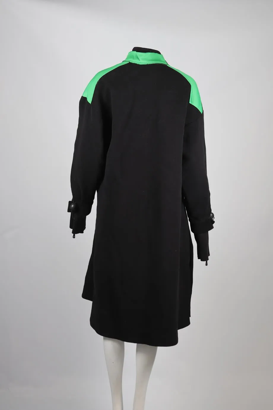 PREEN BY THORNTON BREGAZZI NEOPRENE AND WOOL BLEND COAT SMALL