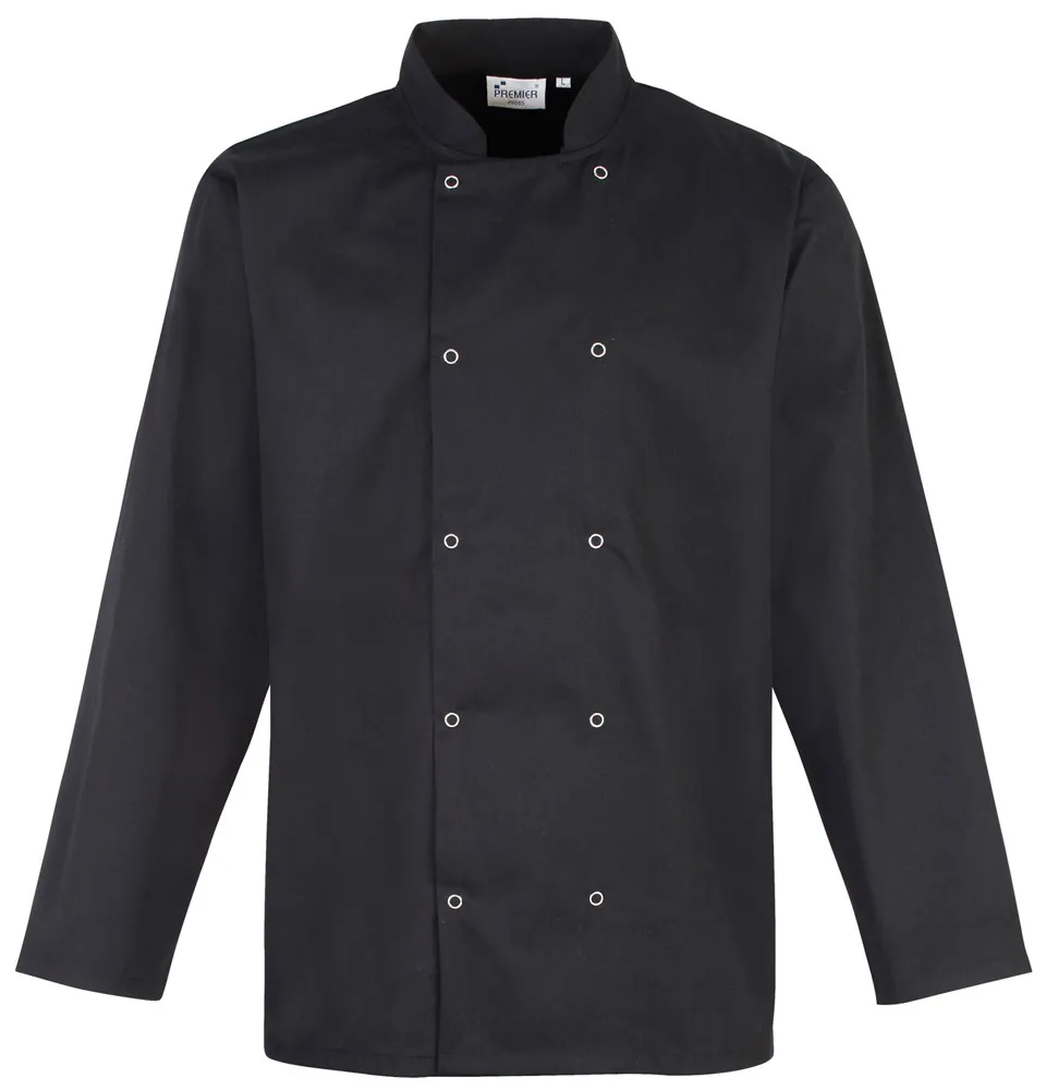 Premier Studded Front Long Sleeve Chef Jacket