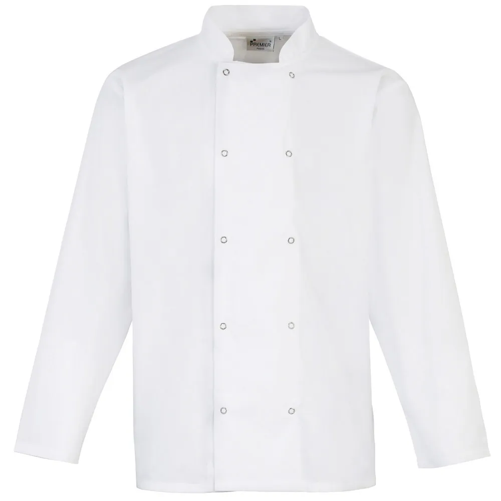 Premier Studded Front Long Sleeve Chef Jacket