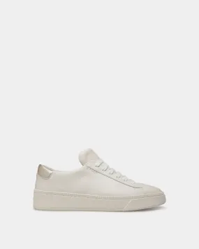 Raise Sneaker In White And Gold Leather 