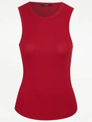 Red Ribbed Racer Vest | Women | George at ASDA