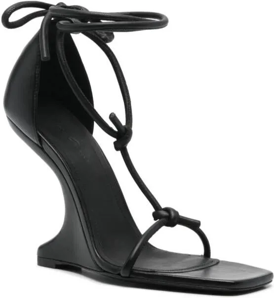 Rick Owens 110mm Lido Cantilever 8 T leather sandals Black