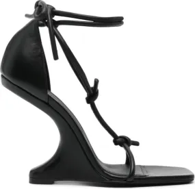 Rick Owens 110mm Lido Cantilever 8 T leather sandals Black