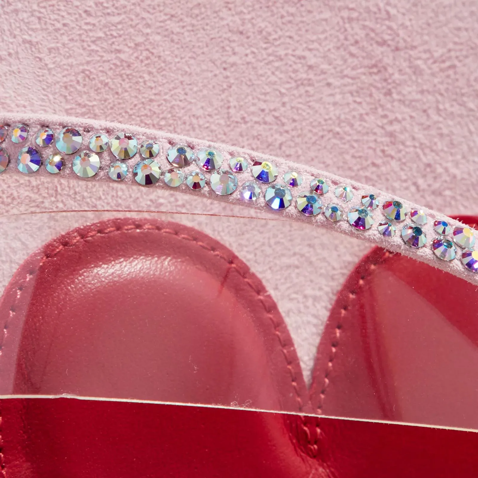 Roger Vivier  Vivier Bling Sandals In PVC And Suede Pink