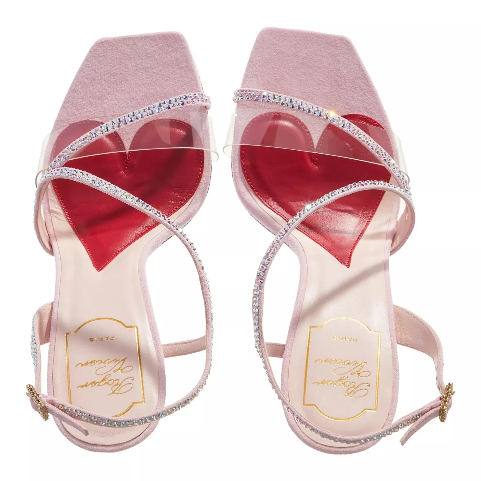 Roger Vivier  Vivier Bling Sandals In PVC And Suede Pink