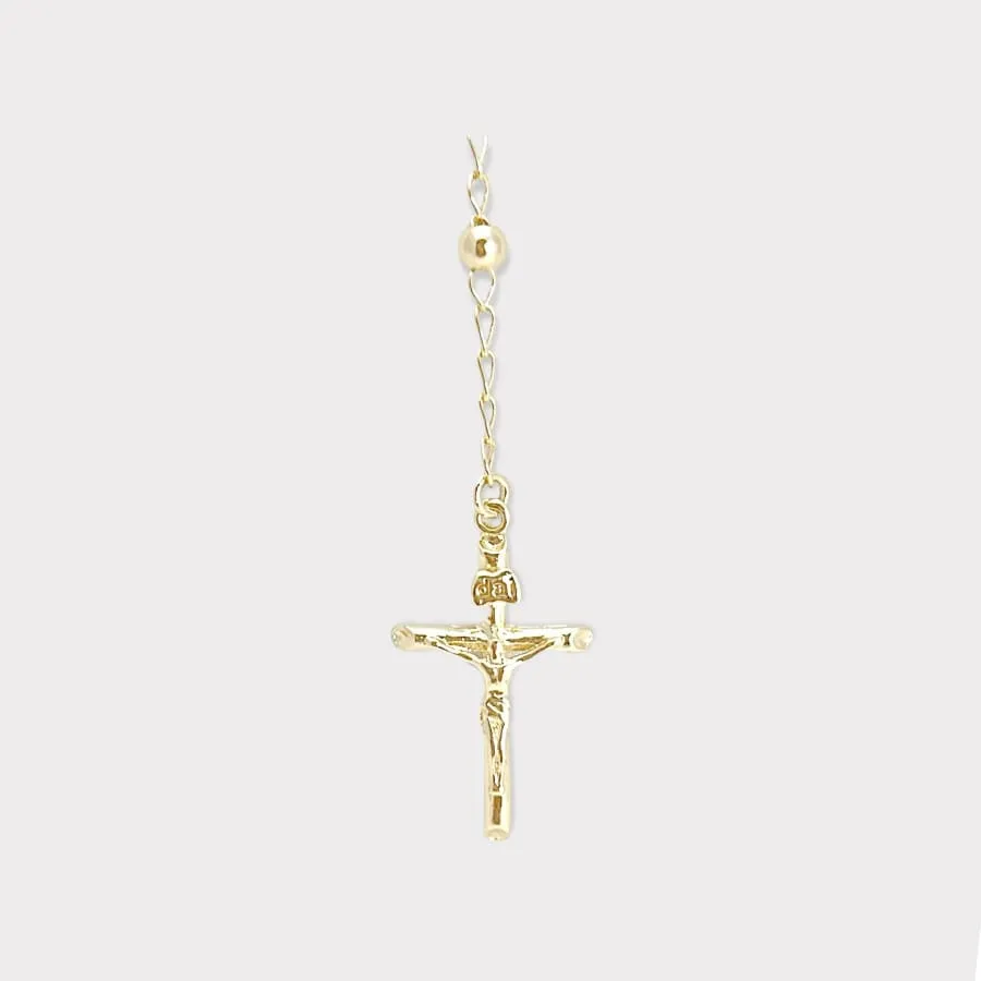 San benito double side gold plated rosary necklace