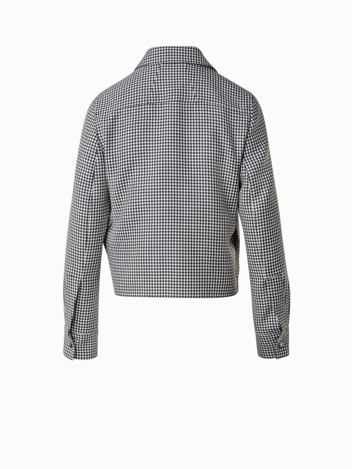 Short Vichy Shirt Jacket in Wool Double-Face