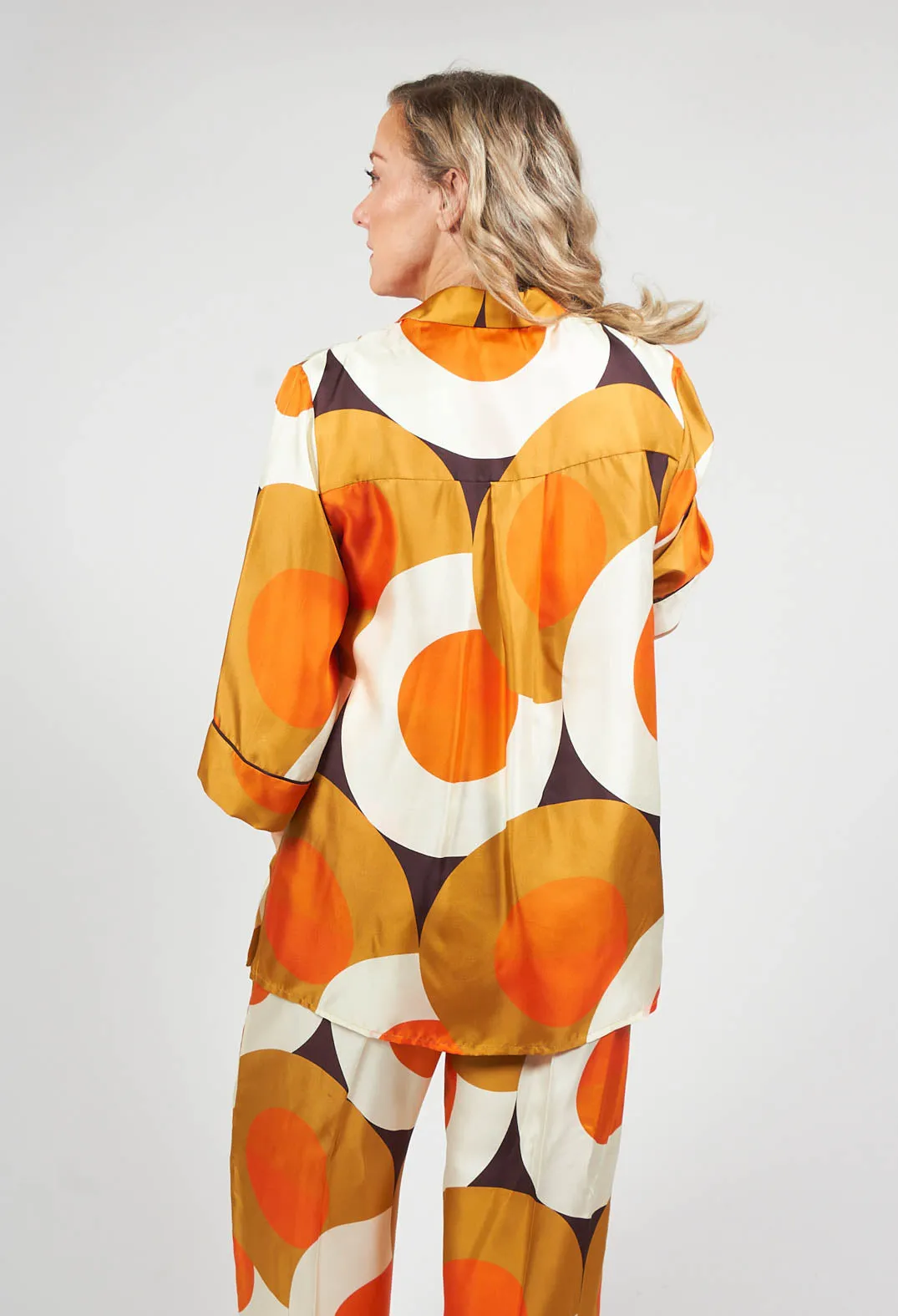 Silk Blouse in Circle Print