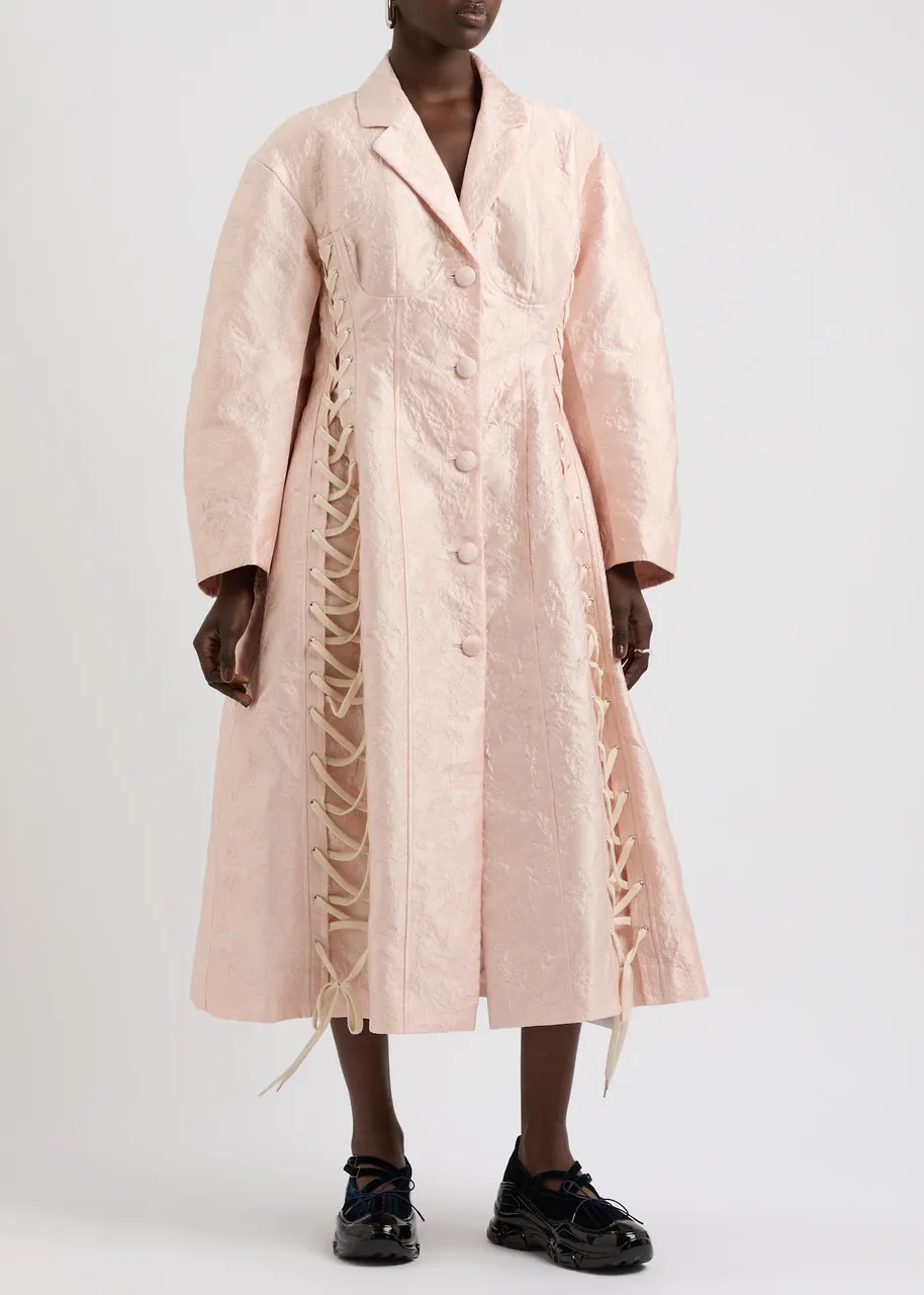 SIMONE ROCHA Lace-up cloqué coat  
                         
                     
                