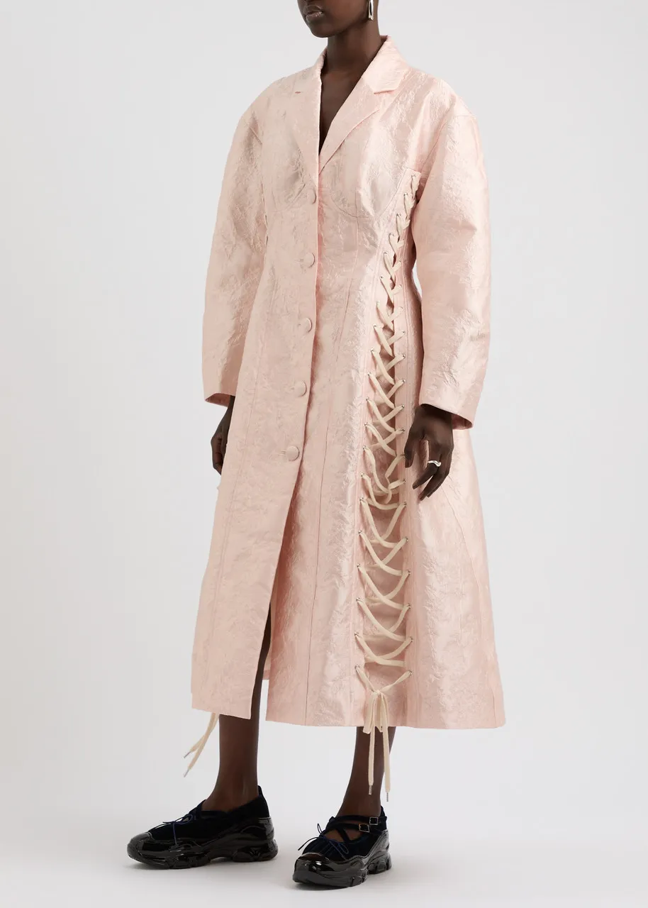 SIMONE ROCHA Lace-up cloqué coat  
                         
                     
                