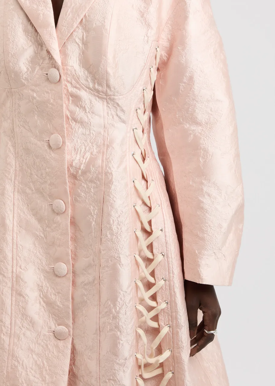 SIMONE ROCHA Lace-up cloqué coat  
                         
                     
                