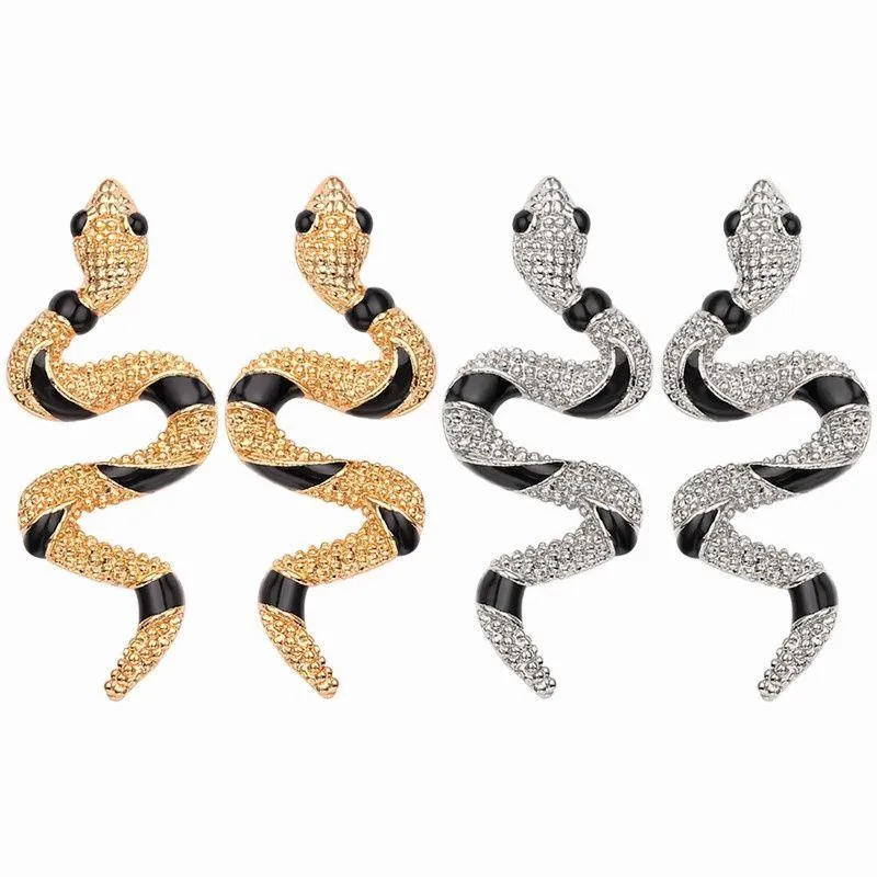 Snake Shape Vintage Earrings Gothic Stud Earrings