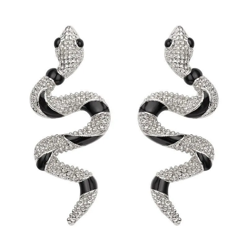 Snake Shape Vintage Earrings Gothic Stud Earrings