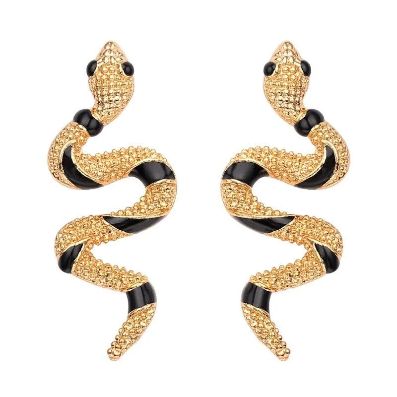 Snake Shape Vintage Earrings Gothic Stud Earrings