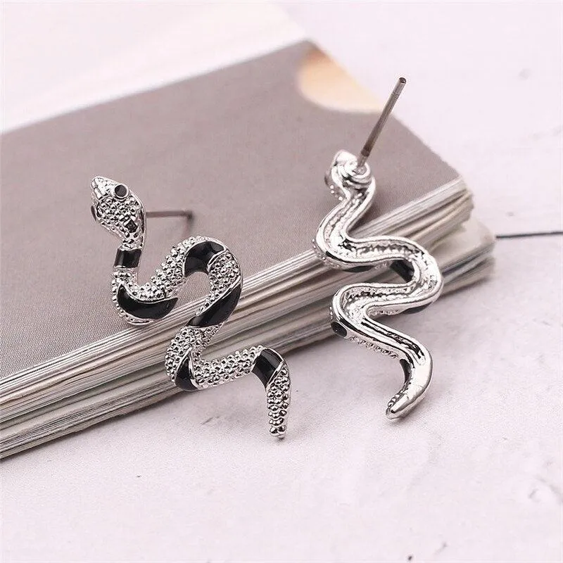 Snake Shape Vintage Earrings Gothic Stud Earrings